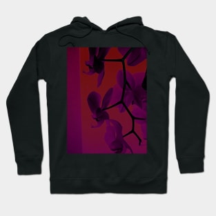 Orchid branch magenta and red Hoodie